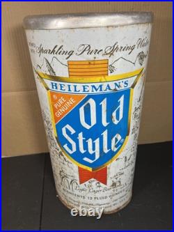Vintage Heileman's Old Style Lager Beer Ashtray Canister Large 20 Inches Tall