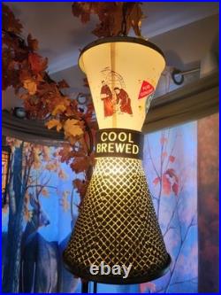 Vintage Heileman's Old Style Lager Hourglass Spinning Sign