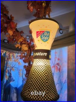 Vintage Heileman's Old Style Lager Hourglass Spinning Sign