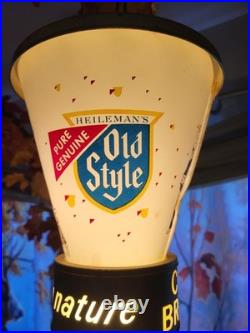 Vintage Heileman's Old Style Lager Hourglass Spinning Sign