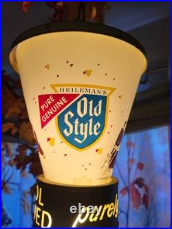 Vintage Heileman's Old Style Lager Hourglass Spinning Sign