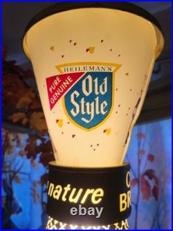 Vintage Heileman's Old Style Lager Hourglass Spinning Sign
