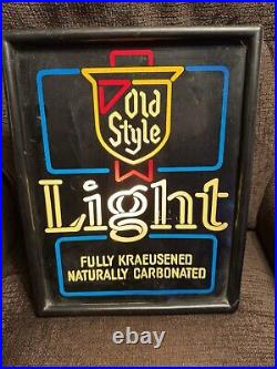 Vintage Heileman's Old Style Light Beer Lighted Advertising Bar Sign