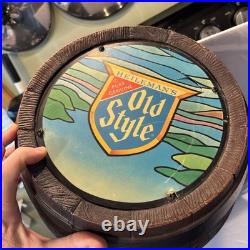 Vintage Heileman's Old Style Lighted Barrel Beer Sign. Works