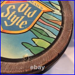 Vintage Heileman's Old Style Lighted Barrel Beer Sign. Works