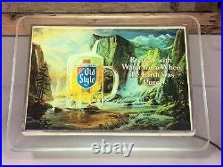 Vintage Heileman's Old Style Lighted Beer Sign When the Earth Was Pure 1986 (SH)
