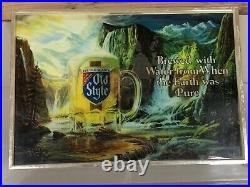 Vintage Heileman's Old Style Lighted Beer Sign When the Earth Was Pure 1986 (SH)