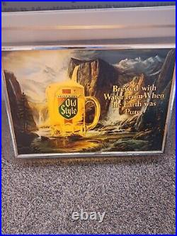 Vintage Heileman's Old Style Lighted Beer Sign When the Earth Was Pure (TESTED)