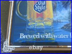 Vintage Heileman's Old Style Motion Sign Beer Waterfall Light WORKING
