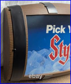 Vintage Heileman's Old Style Pick Your Style Lighted Barrel Back Bar Sign 27