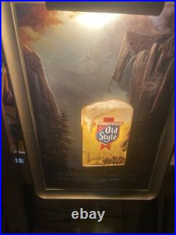 Vintage Heileman's Old Style Waterfall Lighted Beer Sign Mug Stein