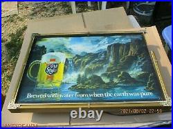 Vintage Heileman's Old Style Waterfall Lighted Motion Beer Sign 24x17 WORKS