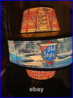 Vintage Heilemans OLD STYLE BEER ROTATING SPINNING MOTION HANGING LIGHT Read