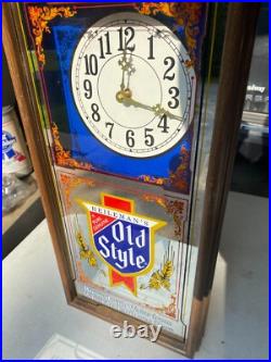 Vintage Heilemans Old Style Beer Advertising Clock Mirror Works Great Vintage Heilemans Old Style Beer Advertising Clock Mirror Works Great