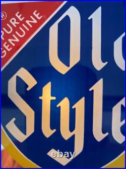 Vintage Heilemans Old Style Beer Advertising Clock Mirror Works Great Vintage Heilemans Old Style Beer Advertising Clock Mirror Works Great