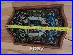 Vintage Heilemans Old Style Beer Faux Stained Glass Lighted Sign 15x24