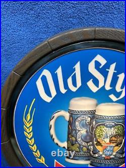 Vintage Heilemans Old Style Beer Light Up Barrel Sign