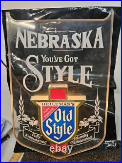 Vintage Heilemans Old Style Beer Lighted Bar Light Nebraska
