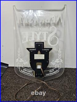 Vintage Heilemans Old Style Beer Lighted Bar Light Nebraska
