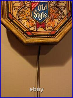 Vintage Heilemans Old Style Beer Motion Sign Faux Stained Glass READ DESCRIPTION