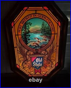 Vintage Heilemans Old Style Beer Motion Waterfall Water Sign Works
