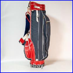 Vintage Heilemans Old Style Carry Golf Club Bag Red White Blue USA Made Coyote