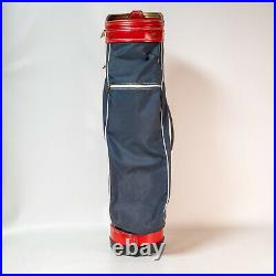 Vintage Heilemans Old Style Carry Golf Club Bag Red White Blue USA Made Coyote