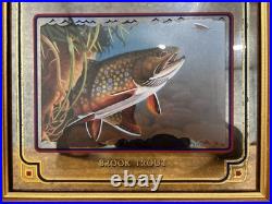 Vintage Heilmans OLD STYLE Brook Trout Mirror 1992 #1 Wildlife Series 21 x 16