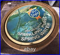 Vintage Heilmans Old Style Lighted Beer Sign Barrel Waterfall Water