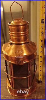 Vintage IMAX Old World Copper Candle Lantern Nautical Style or Carriage Lamp