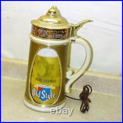 Vintage Illuminated Old Style Beer Lighted Plastic Stein, Rotates Inside 16 Mug