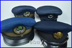 Vintage Japan National Railway JNR Uniform Caps Lot of 4 Old Style Antique