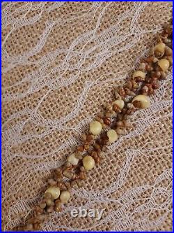 Vintage Kahelelani Bumpy Laiki Shell Lei Necklace Sewn in Old HoldHand Style 30