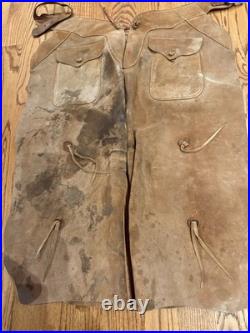 Vintage Leather Batwing Cowboy Chaps Western Old Style Fair Condition