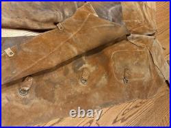 Vintage Leather Batwing Cowboy Chaps Western Old Style Fair Condition