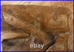 Vintage Leather Batwing Cowboy Chaps Western Old Style Fair Condition