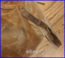 Vintage Leather Batwing Cowboy Chaps Western Old Style Fair Condition