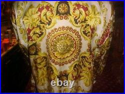 Vintage Mens Metallic Satin Silk Shirt Greek Style Multicolor Size Xlarge