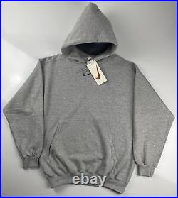 Vintage Mens Nike Center Swoosh Made In USA Hoodie Grey 121150-050 Sz Medium NWT