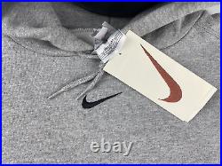 Vintage Mens Nike Center Swoosh Made In USA Hoodie Grey 121150-050 Sz Medium NWT