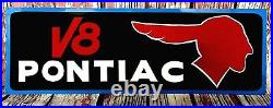 Vintage Metal Old Antique Style PONTIAC V8 CHIEF Gas Oil Hand Painted AUTO SIGN Vintage Metal Old Antique Style PONTIAC V8 CHIEF Gas Oil Hand Painted AUTO SIGN