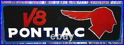 Vintage Metal Old Antique Style PONTIAC V8 CHIEF Gas Oil Hand Painted AUTO SIGN