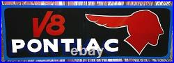 Vintage Metal Old Antique Style PONTIAC V8 CHIEF Gas Oil Hand Painted AUTO SIGN Vintage Metal Old Antique Style PONTIAC V8 CHIEF Gas Oil Hand Painted AUTO SIGN