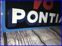 Vintage Metal Old Antique Style PONTIAC V8 CHIEF Gas Oil Hand Painted AUTO SIGN Vintage Metal Old Antique Style PONTIAC V8 CHIEF Gas Oil Hand Painted AUTO SIGN