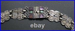 Vintage Mexican Palomas Birds Amethyst Sterling Silver Necklace Old Matl Style
