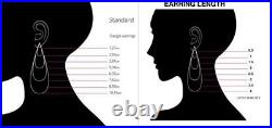 Vintage Mid-Century Style Old Eurpean Cut Cubic Zirconia Drop-Dangle Earrings
