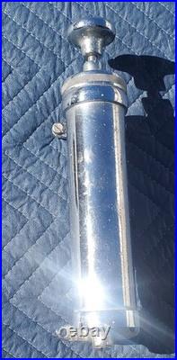 Vintage Moon Or Eelco Style Old Chromed Aluminum Hand Operated Fuel Pump