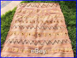 Vintage Moroccan Berber Rug -Old Style Kilim-Kilim Rug Flat Woven-7'10''/ 4'11'