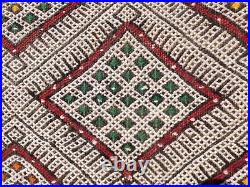 Vintage Moroccan Berber Rug -Old Style Kilim-Kilim Rug Flat Woven- 8'11''/ 5'2'