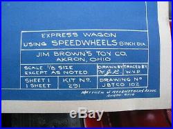 Vintage NOS Jim Brown's Speedwheels Express Wagon Set Pedal Car Style Wheels Old